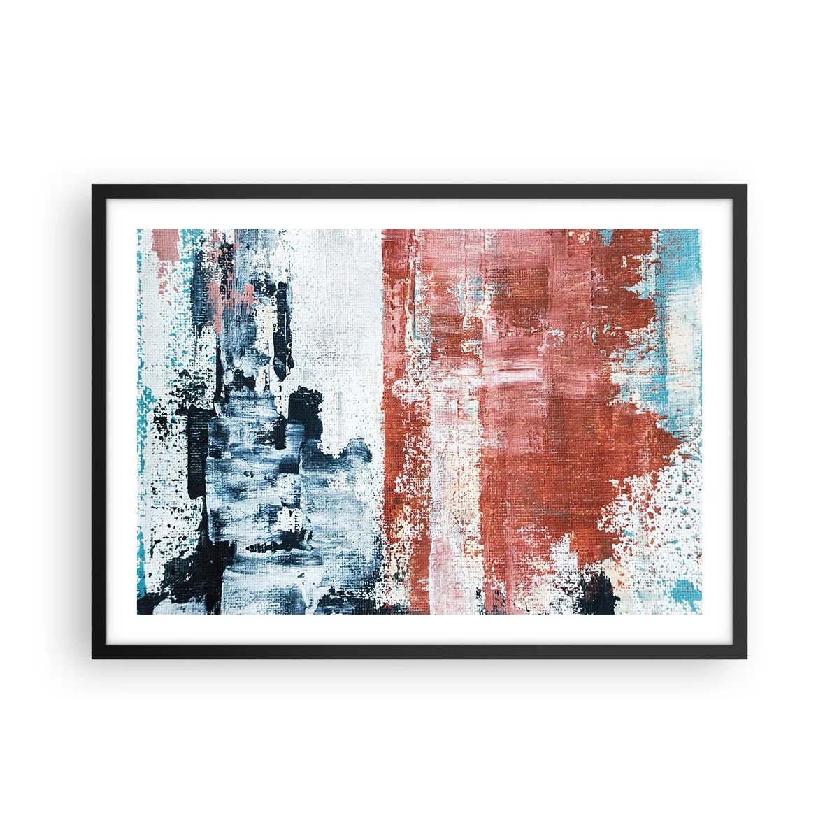 Poster in black frame - Abstract Fifty Fifty - 70x50 cm