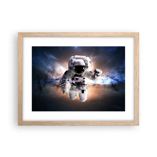 Poster in light oak frame - Greetings from Space - 40x30 cm