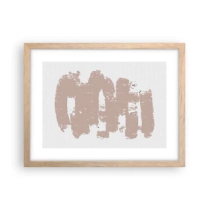 Poster in light oak frame - Abstract in Delicate Pink - 40x30 cm