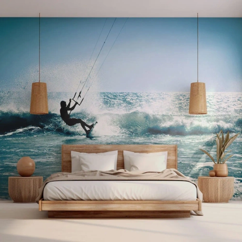Self-Adhesive Photo Wallpaper Deluxe Sticker - Let You Be Carried Away - Sport, Kitesurfing, Sea - 300x210 cm