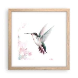 Poster in light oak frame - Stopped in Flutter - 30x30 cm
