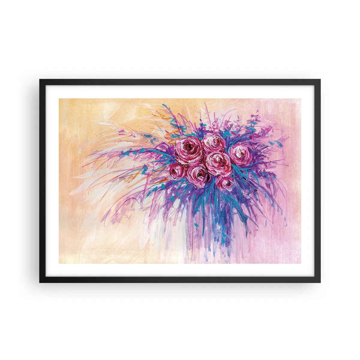 Poster in black frame - Rose Fountain - 70x50 cm
