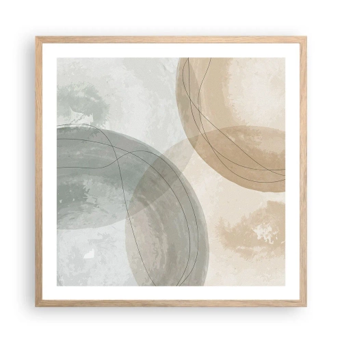 Poster in light oak frame - Permeation of Worlds - 60x60 cm