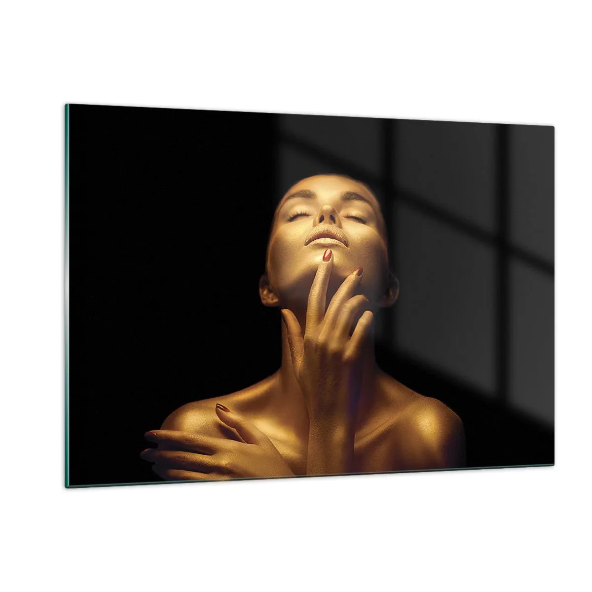Glass picture - Like Golden Silk - 120x80 cm