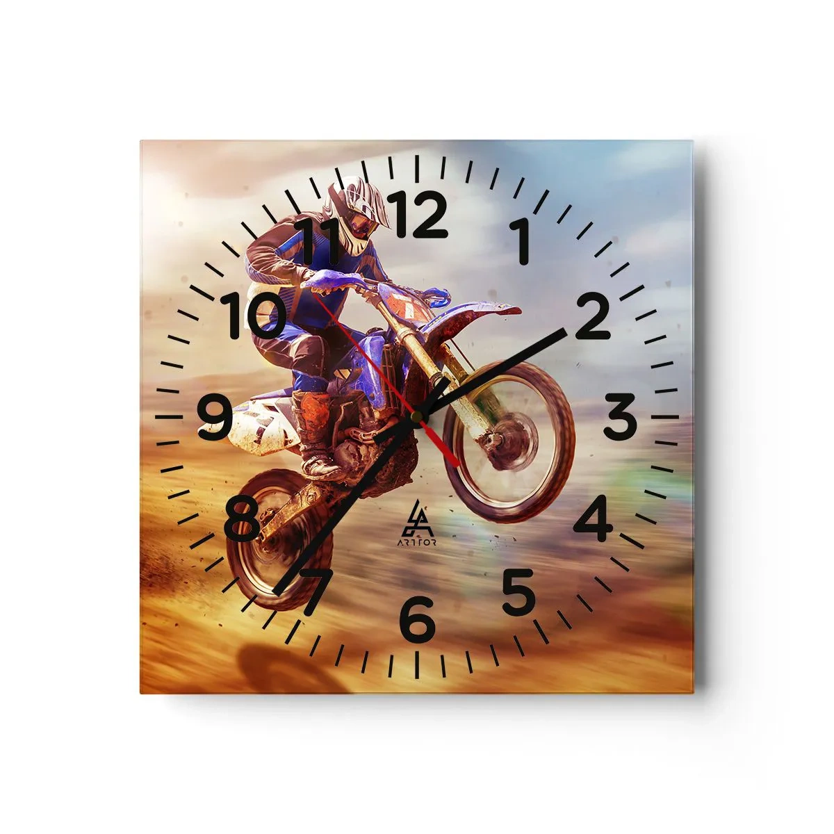 Wall clock - Clock on glass - Motorcycle Dizziness - 40x40 cm