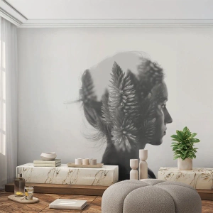 Custom Self-Adhesive Wallpaper Deluxe Sticker - Lady from a Pinewood Forest - Abstraction, Woman, Piece