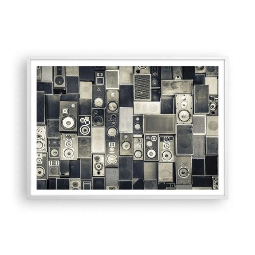 Poster in white frmae - And Music Is Playing - 100x70 cm