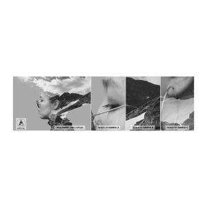 Photo Wallpaper Sample Self-Adhesive Deluxe Sticker - Cloudy Portrait - Abstraction, Woman's Head, Fantasy - 100x30 cm