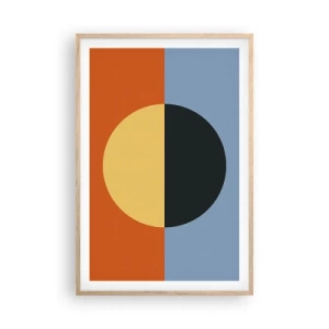 Poster in light oak frame - Composition of Warm and Cool - 61x91 cm