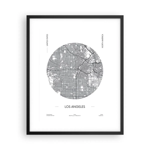 Poster in black frame - Anatomy of Los Angeles - 40x50 cm