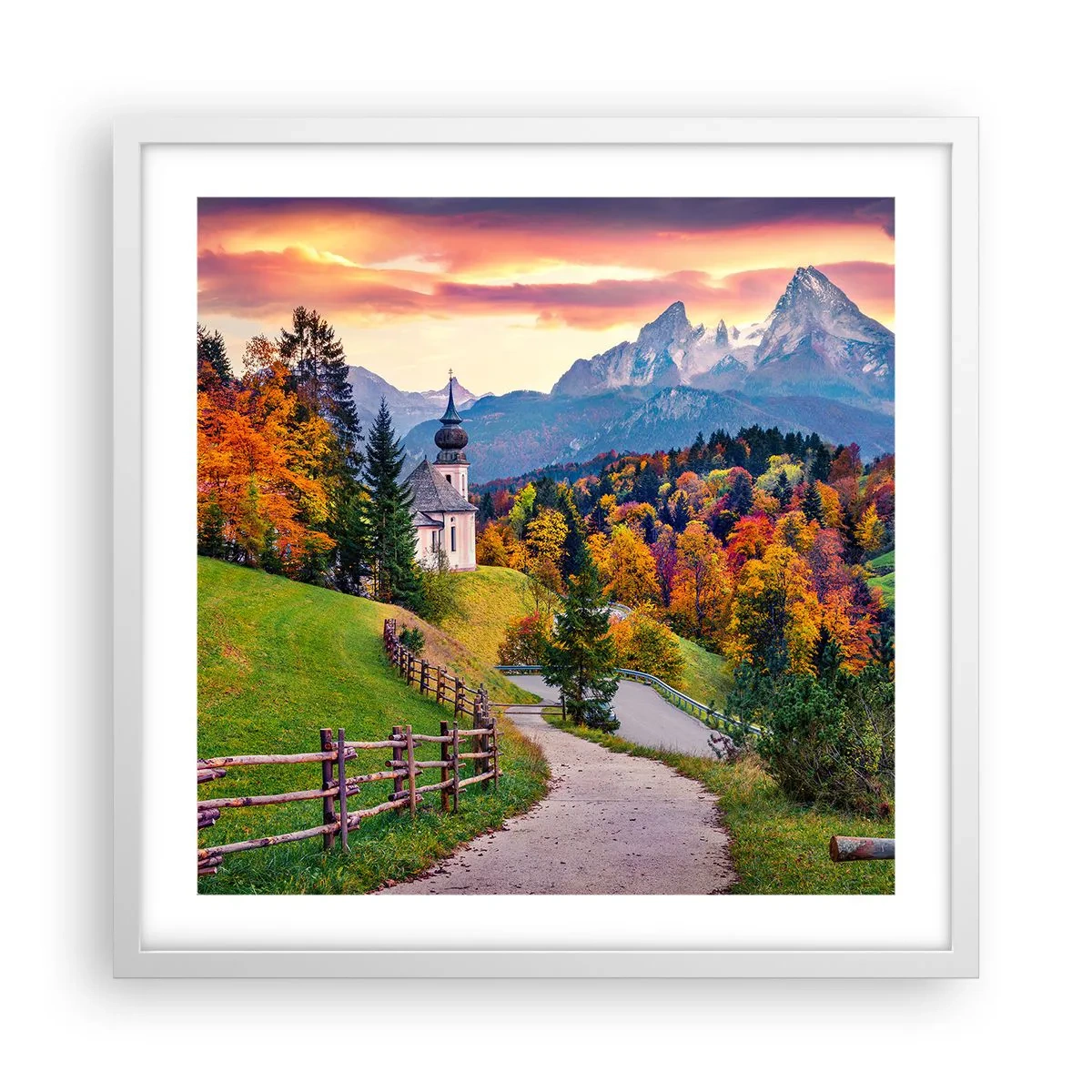 Poster in white frmae - Landscape Like a Picture - 50x50 cm