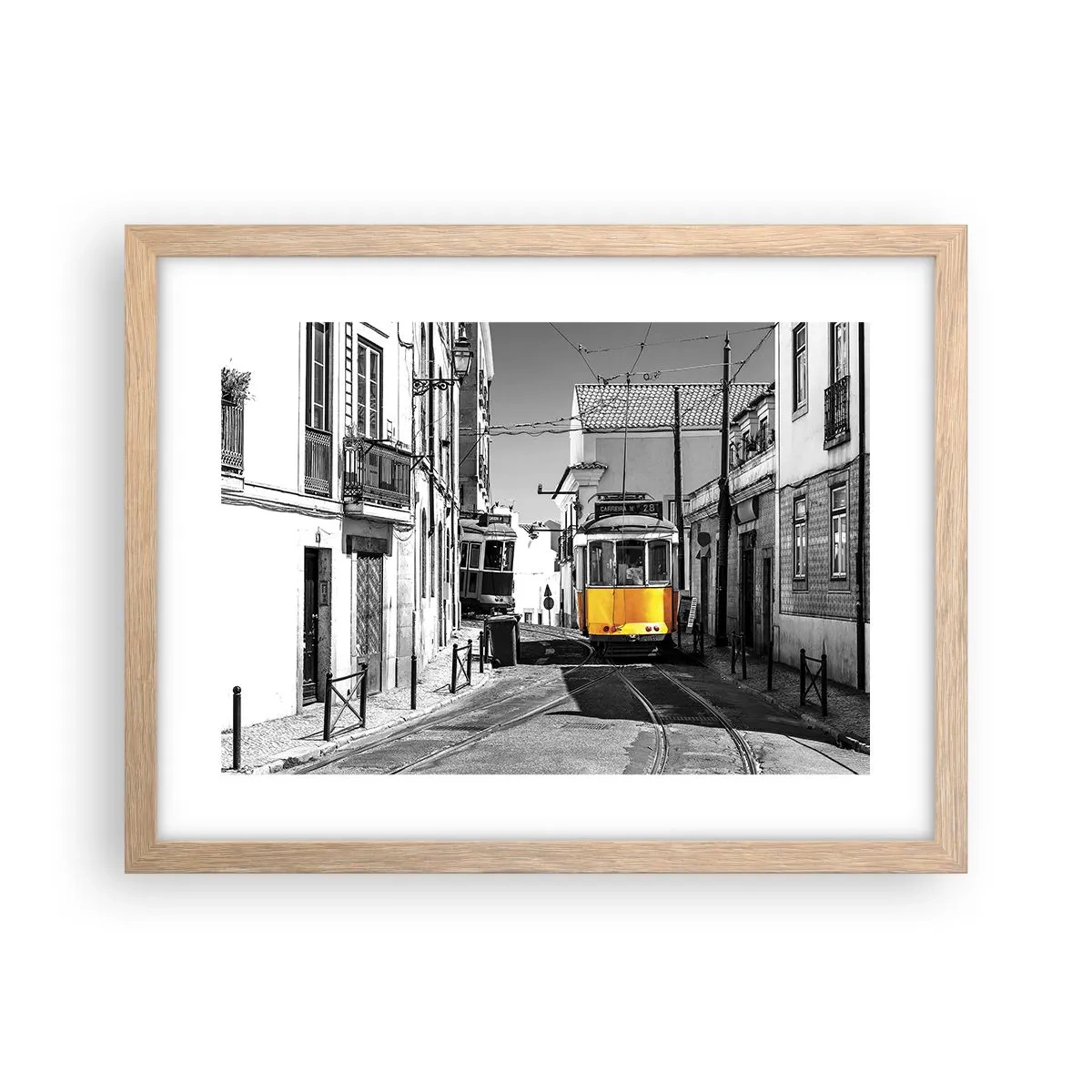 Poster in light oak frame - Spirit of Lisbon - 40x30 cm
