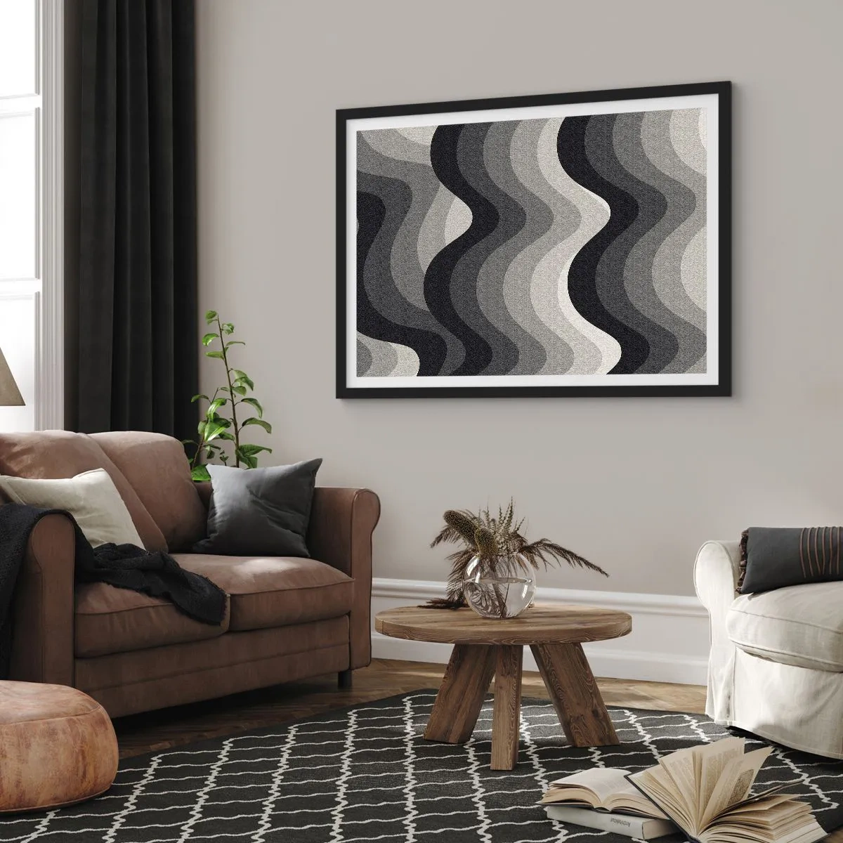 Poster in black frame - Wave after Wave - 70x50 cm