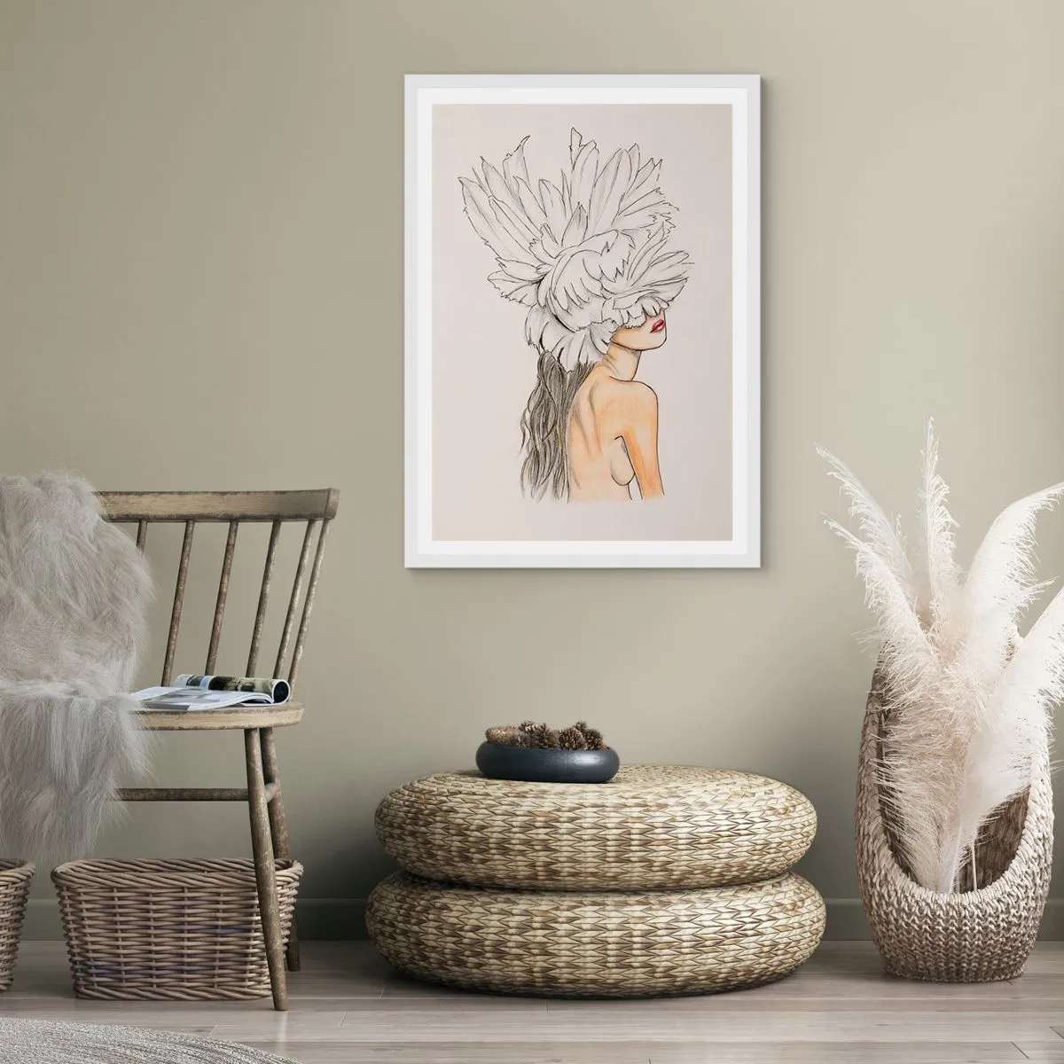 Poster in white frmae - Crowned Beauty - 50x70 cm