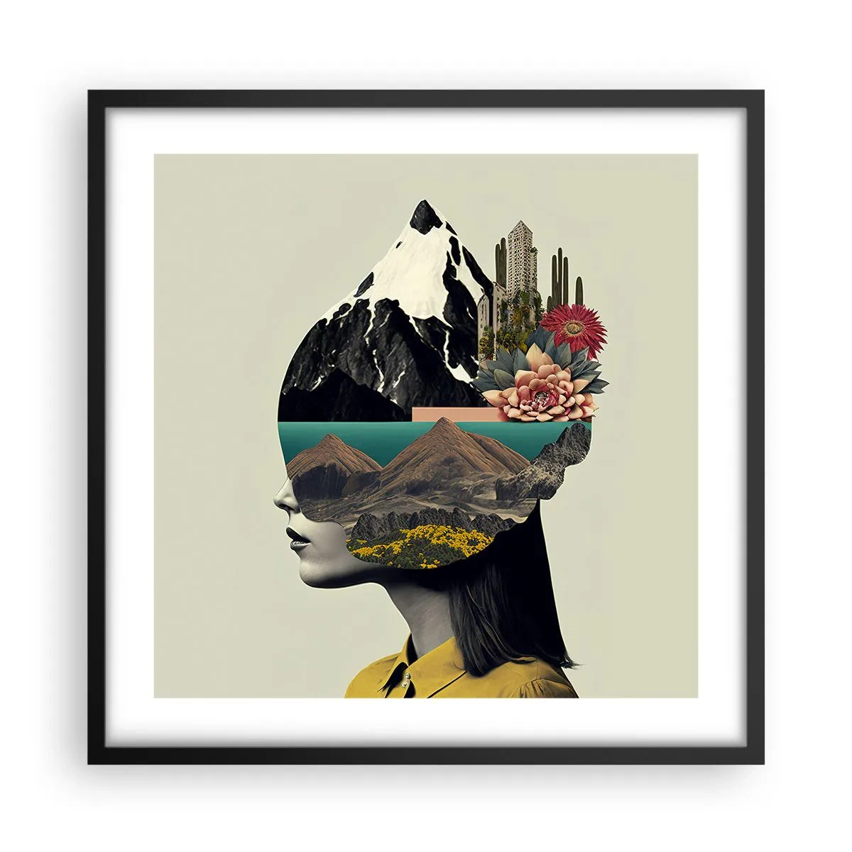 Poster in black frame - Woman - Always a Mystery - 50x50 cm