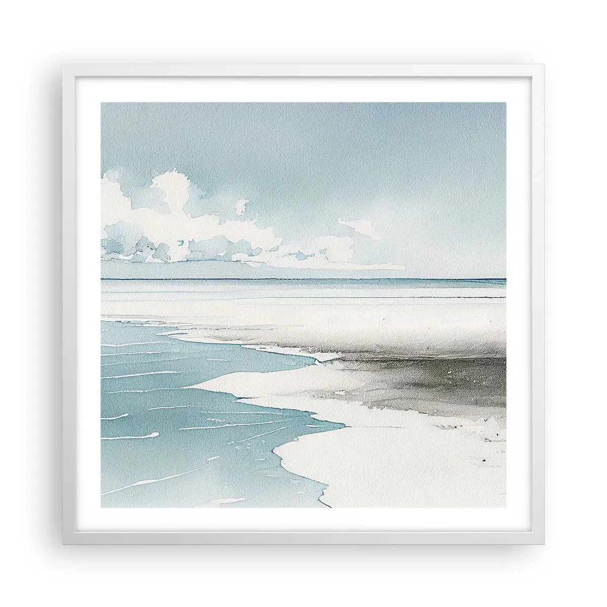 Poster in white frmae - Gentle Tide - 60x60 cm