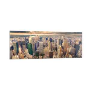 Glass picture - Metropolis in Gold - 90x30 cm