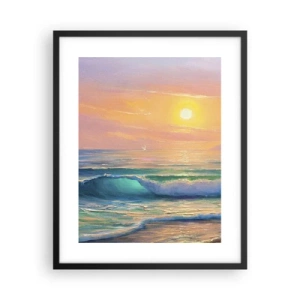 Poster in black frame - Turquoise Song of the Waves - 40x50 cm