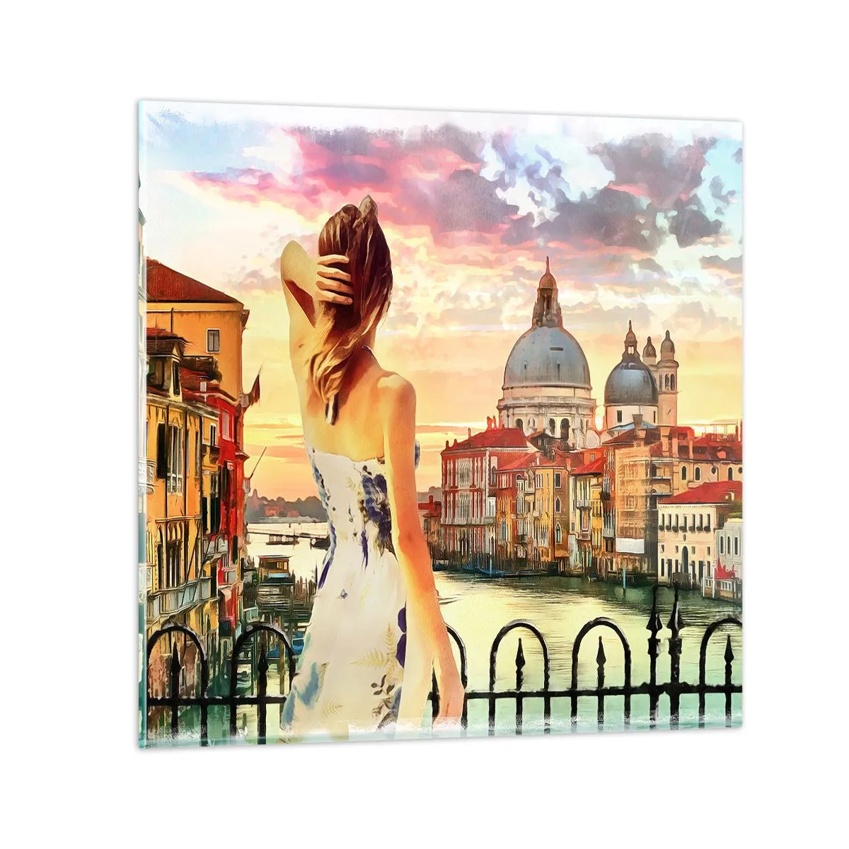 Glass picture - Venice Adventure - 40x40 cm