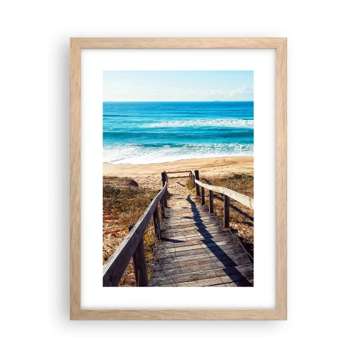 Poster in light oak frame - Run! - 30x40 cm