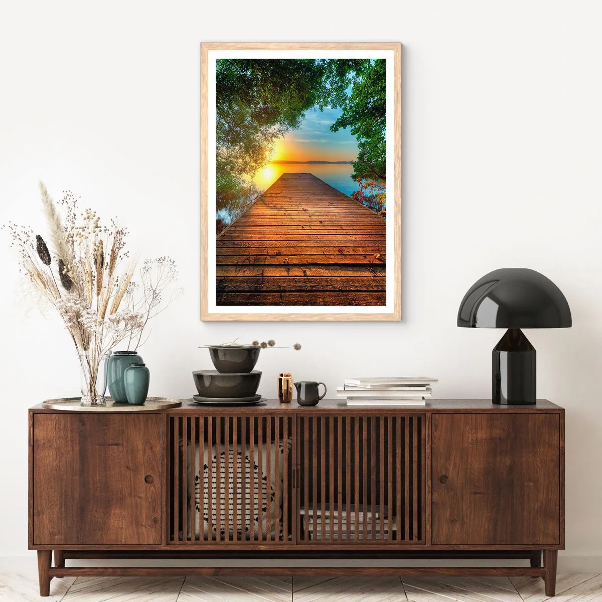 Poster in light oak frame - Don't Hurry, Sit Down - 61x91 cm