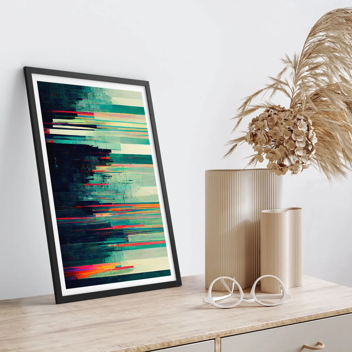 Poster in black frame - Futuristic City - 40x50 cm