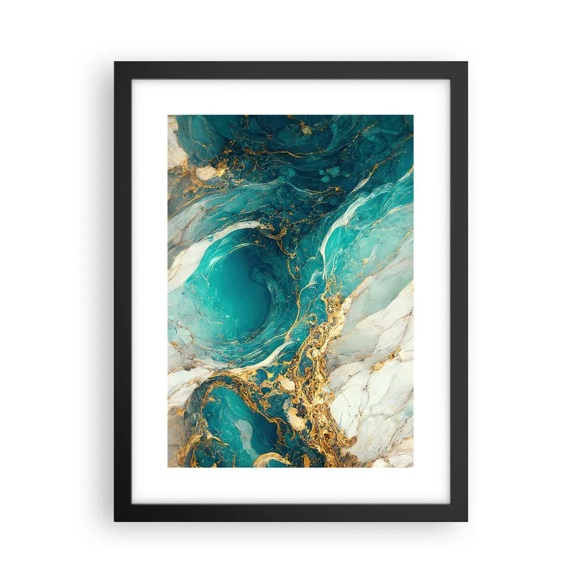 Poster in black frame - Composition with Veins of Gold - 30x40 cm