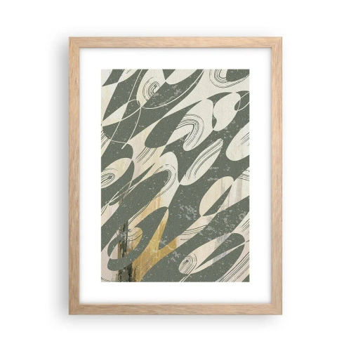 Poster in light oak frame - Rhytmic Abstract - 30x40 cm