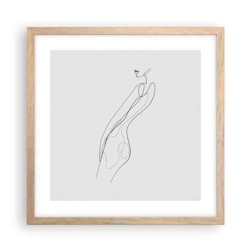 Poster in light oak frame - Barely a Promise - 40x40 cm