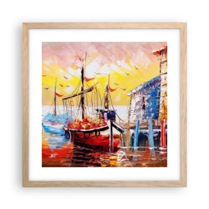 Poster in light oak frame - Happy Comeback - 40x40 cm