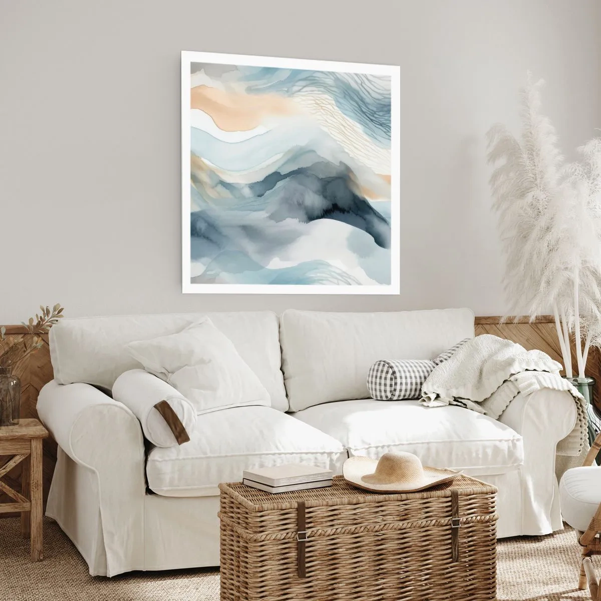 Poster - Snowy and Foggy Abstract - 60x60 cm