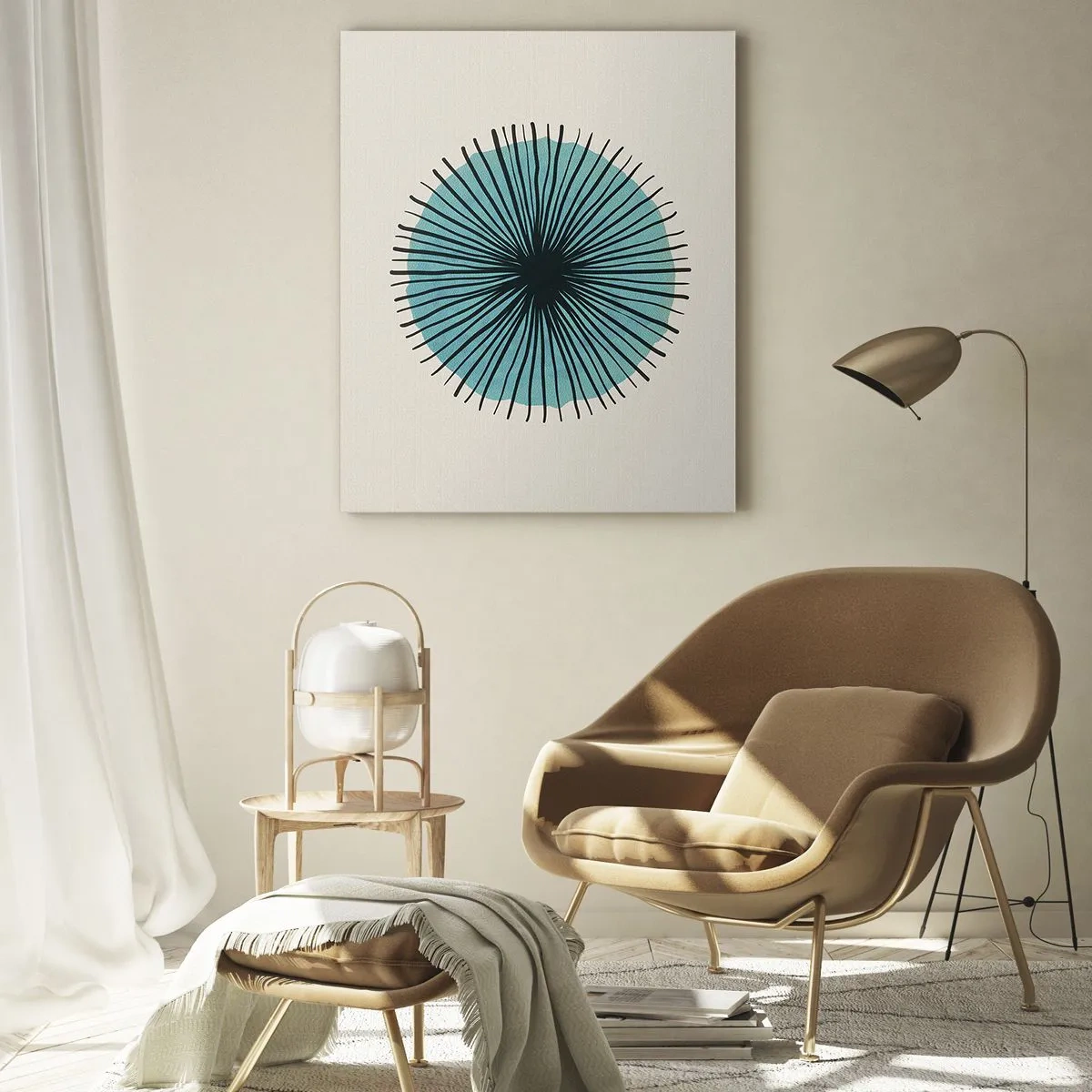 Glass picture - Rays on Blue - 50x70 cm