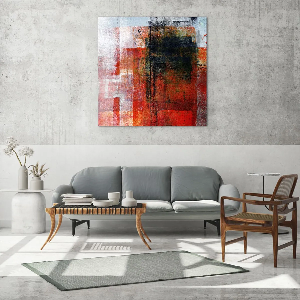 Glass picture - Glowing Composition - 70x70 cm