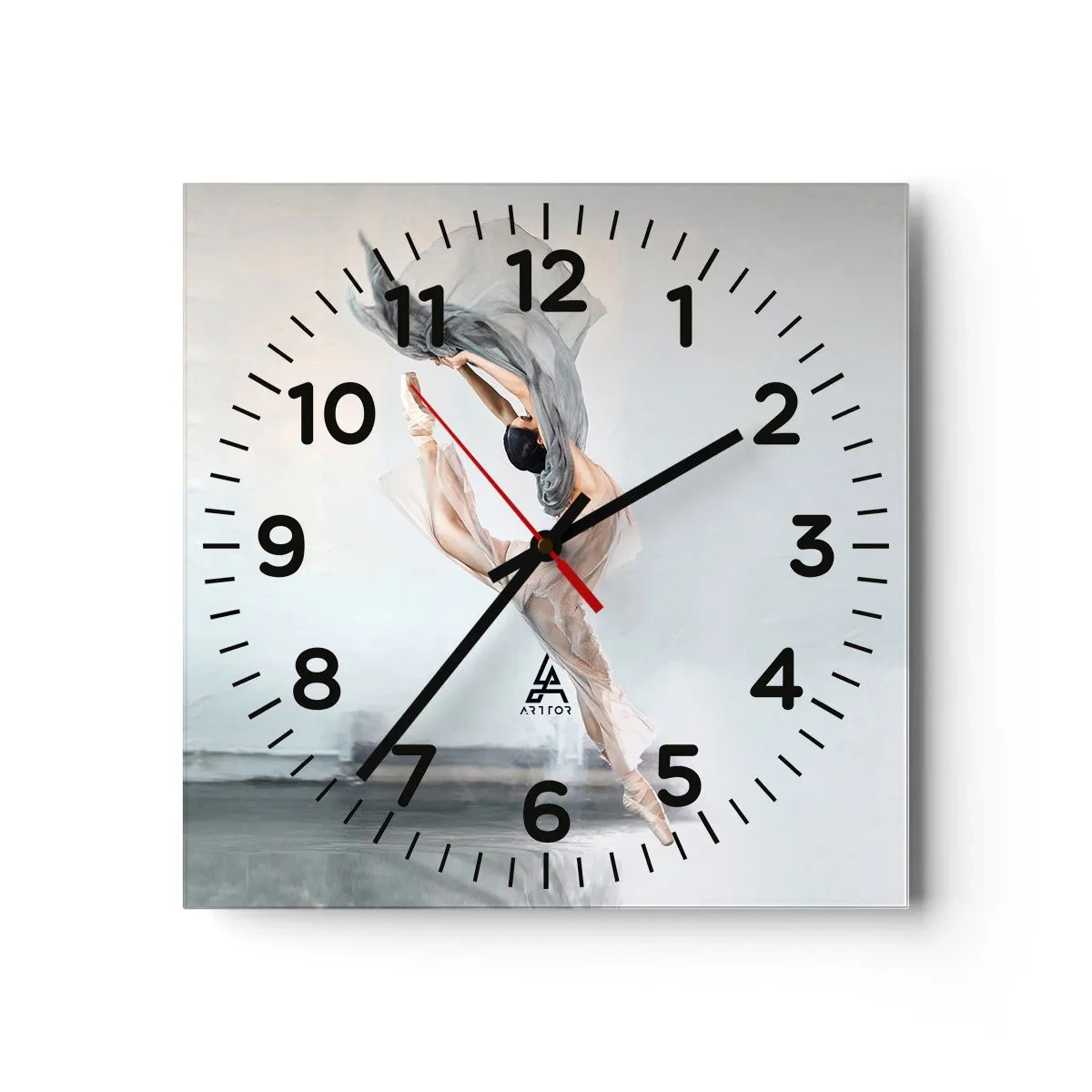 Wall clock - Clock on glass - In Dancing Exaltation - 40x40 cm