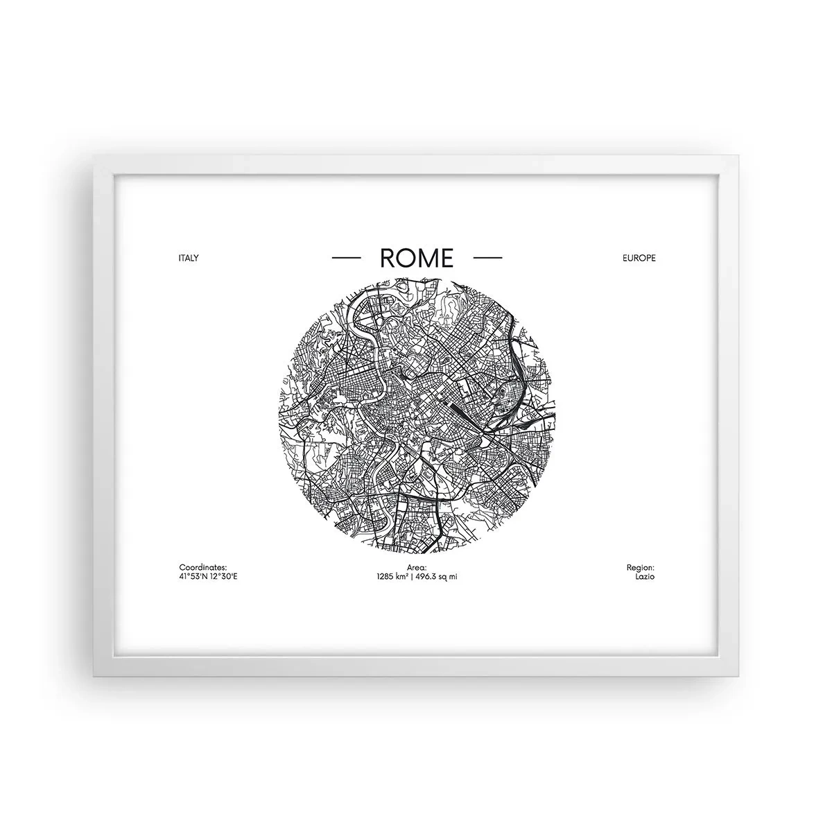 Poster in white frmae - Anatomy of Rome - 50x40 cm