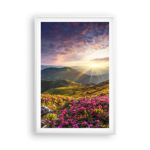 Poster in white frmae - Freshness of Mountain Morning - 61x91 cm