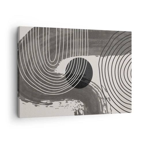 Canvas picture - Geometric lines and ovals in monochromatic shades - 70x50cm - Oval Wins - Modern wall decoration for the living room and bedroom ARTTOR