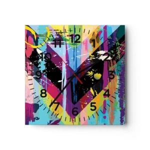 Wall clock - Clock on glass - From Top to Bottom - 30x30 cm