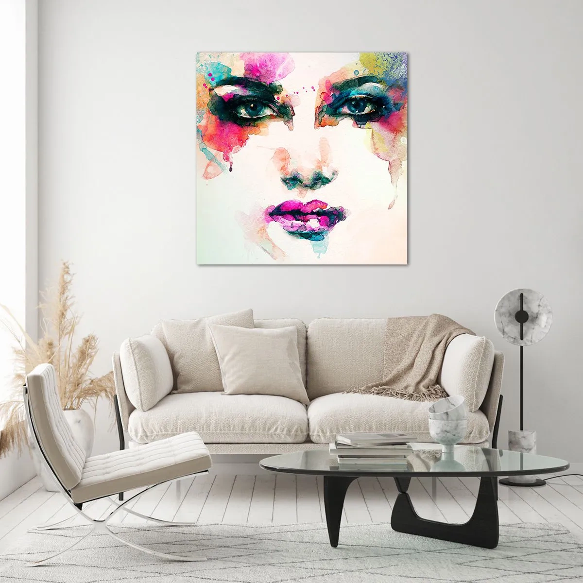 Glass picture - Portrait Painted by a Rainbow - 60x60 cm