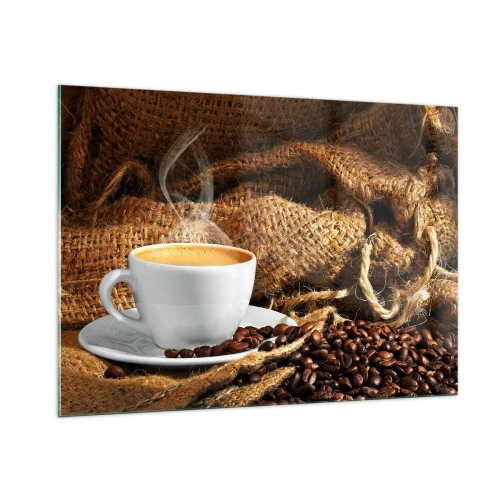 Glass picture - Smell of a Mocha and Density of a Honey Drink - 100x70 cm