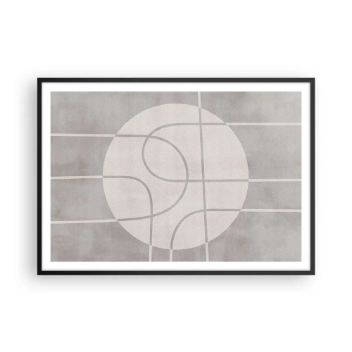 Poster in black frame - Circular and Straight - 100x70 cm