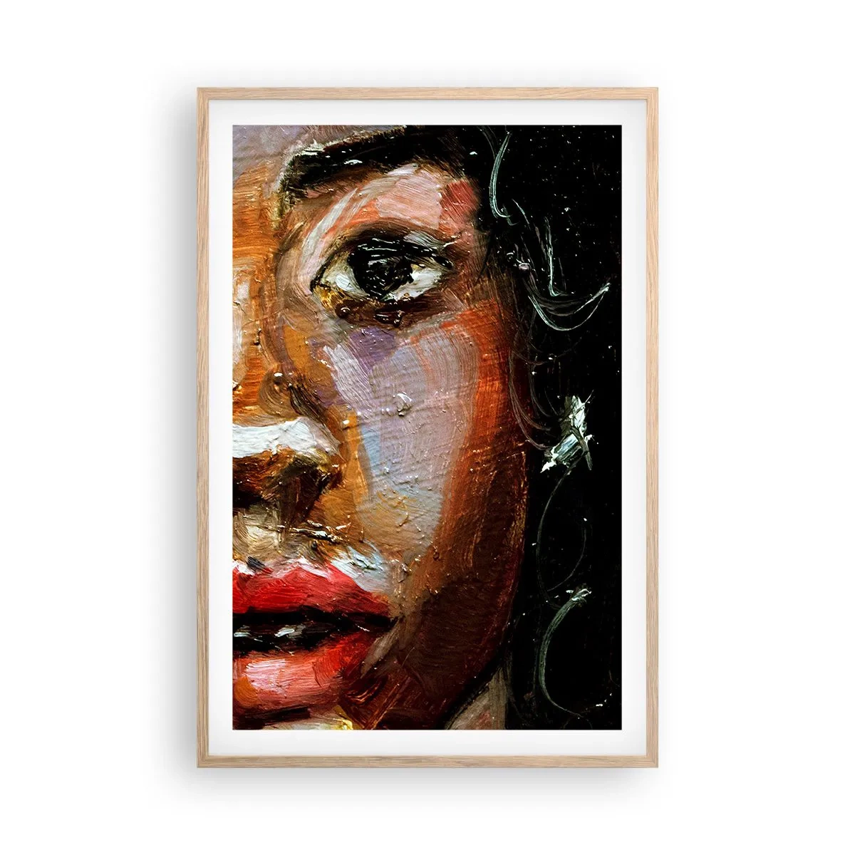 Poster in light oak frame - Black and Shine - 61x91 cm
