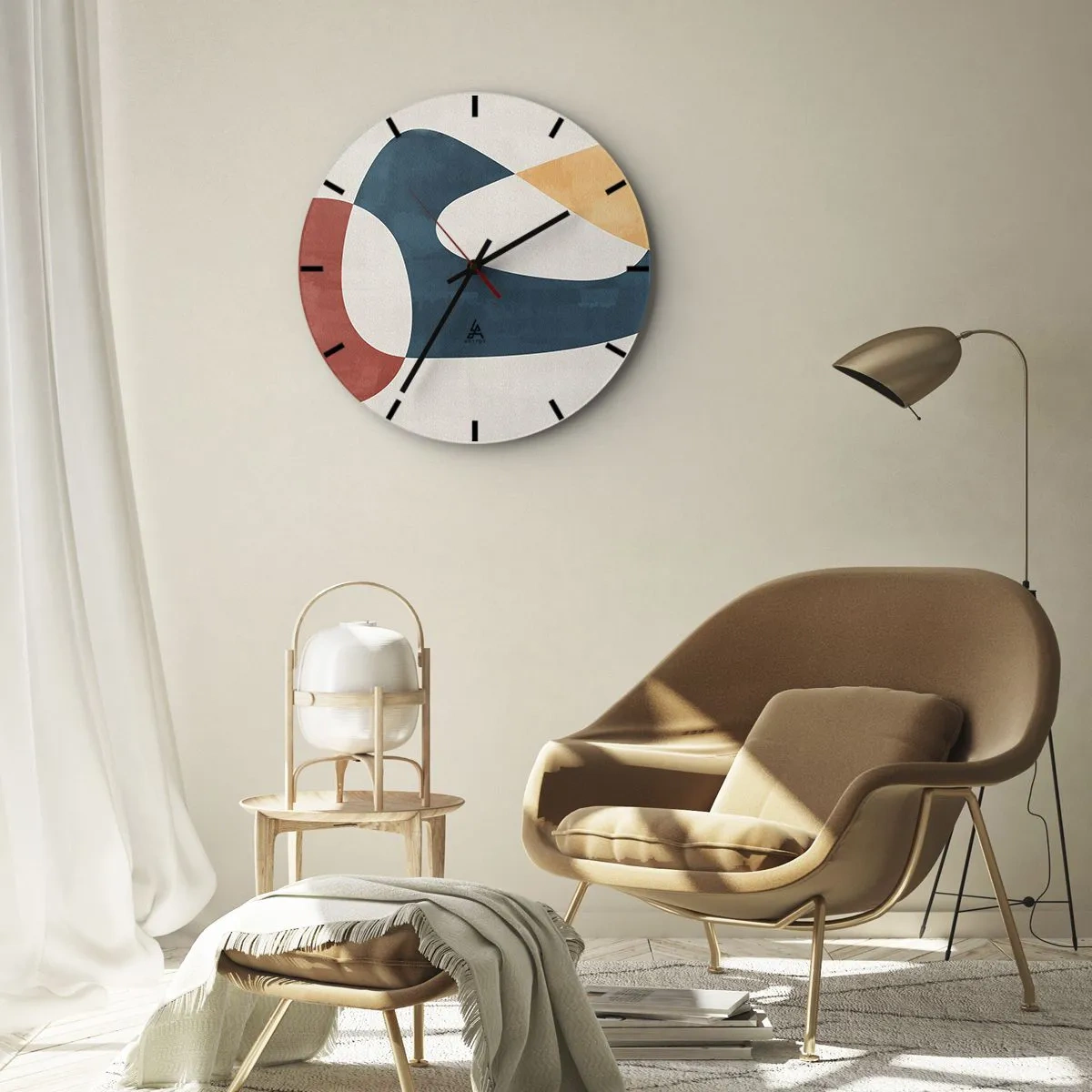 Wall clock - Clock on glass - Influences and Metamorphoses - 40x40 cm