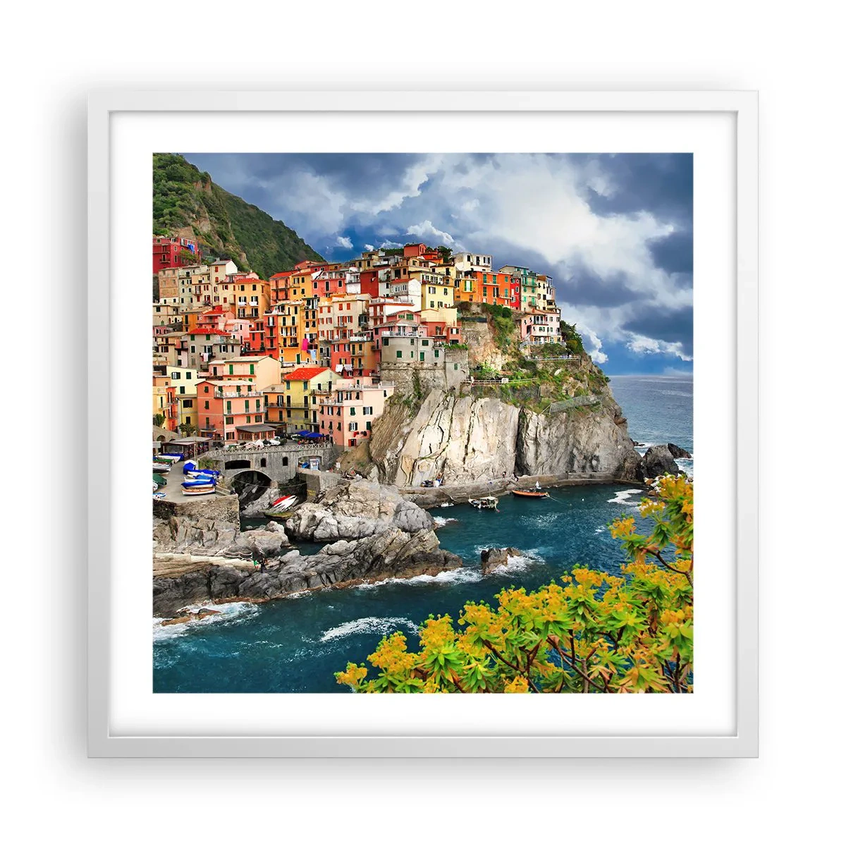 Poster in white frmae - Hugging the Rocks - 50x50 cm