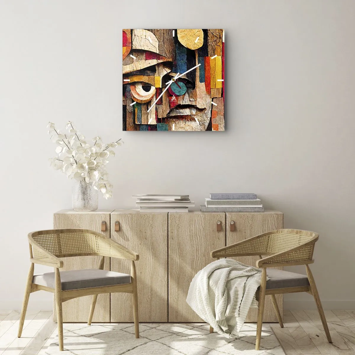 Wall clock - Clock on glass - I Can See You - 40x40 cm