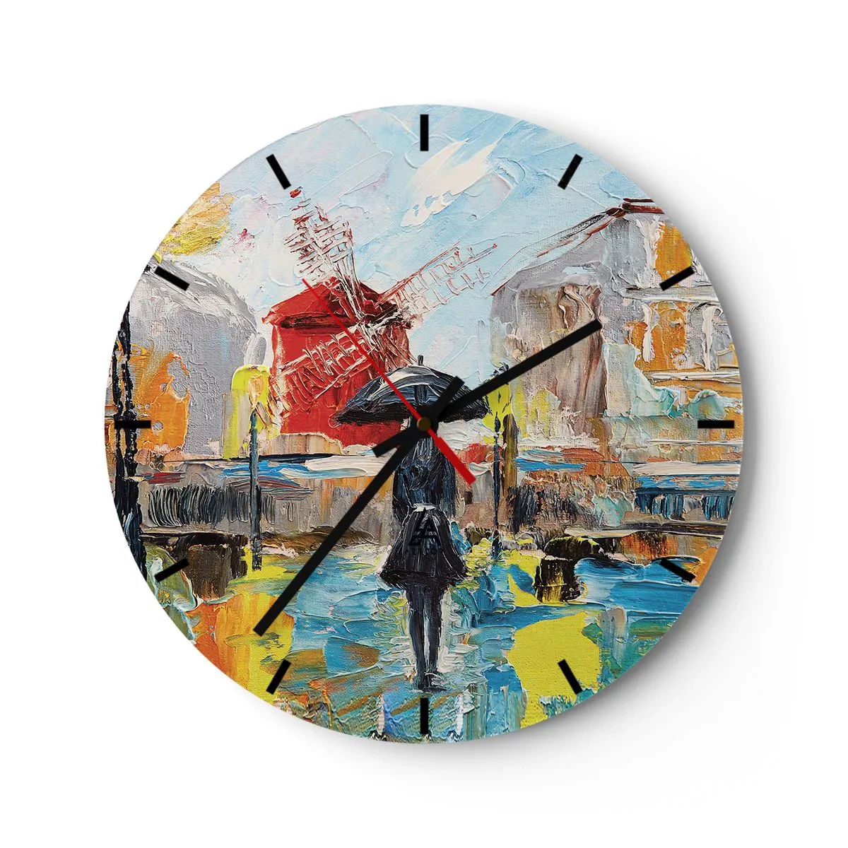 Wall clock - Clock on glass - Parisian Legends - 40x40 cm