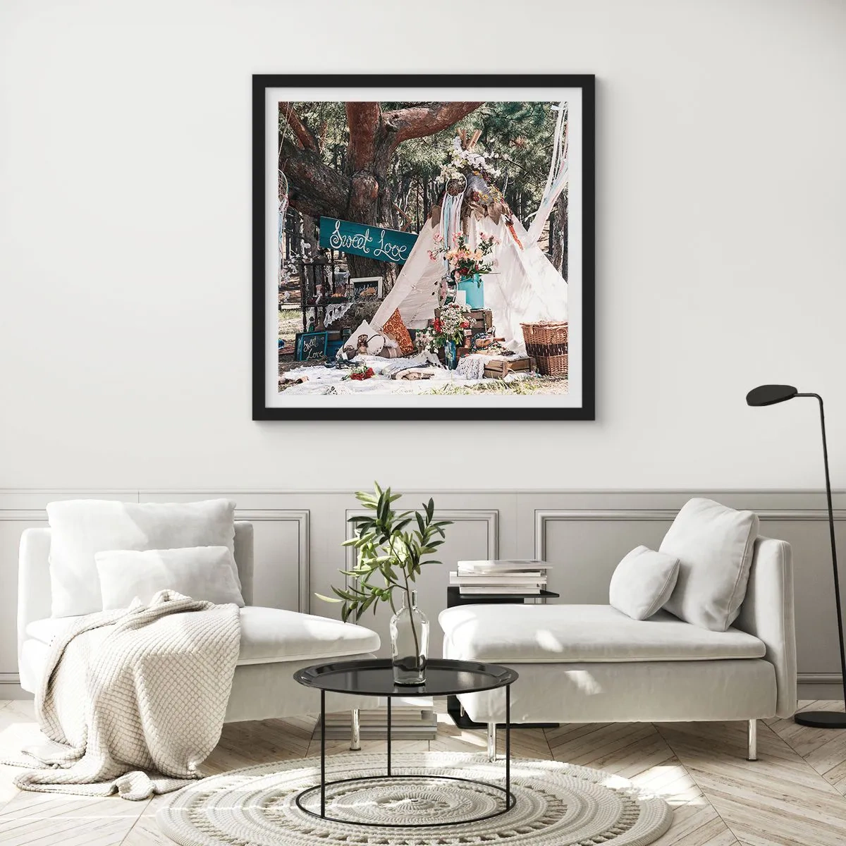 Poster in black frame - Make Love… - 40x40 cm