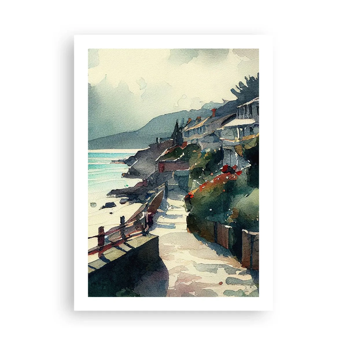 Poster - Mediterranean Town - 50x70 cm