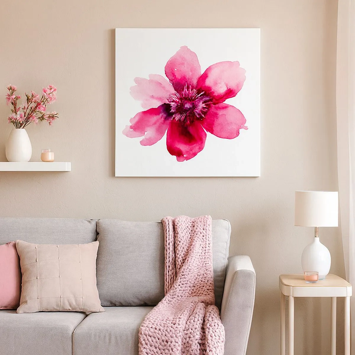 Canvas picture - Carmine, Fragrant Kiss - 30x30 cm