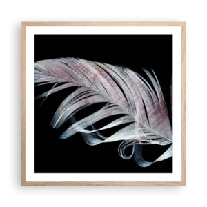 Poster in light oak frame - Think about Touch - 60x60 cm